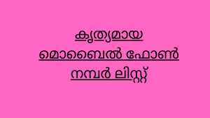 കൃത്യമായ മൊബൈൽ ഫോൺ നമ്പർ ലിസ്റ്റ്