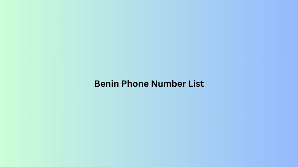 Benin-Phone-Number-List