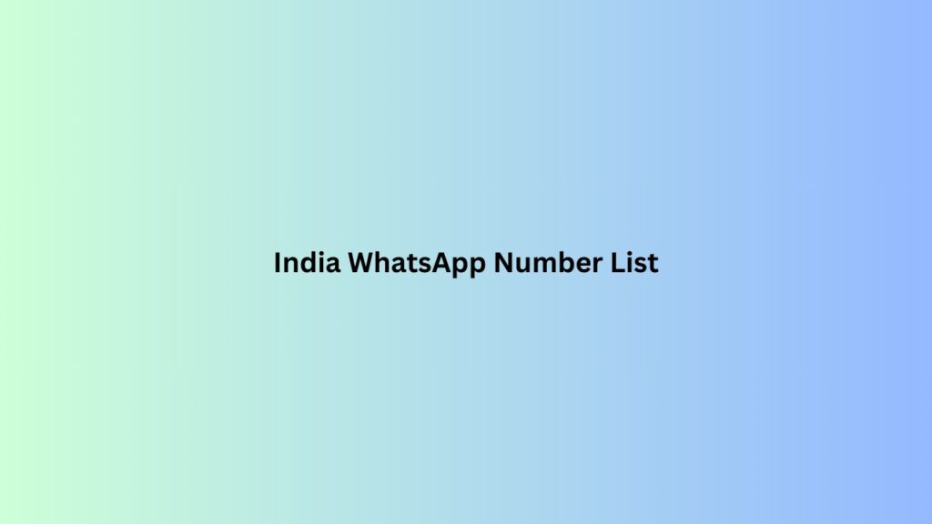 India-WhatsApp-Number-List