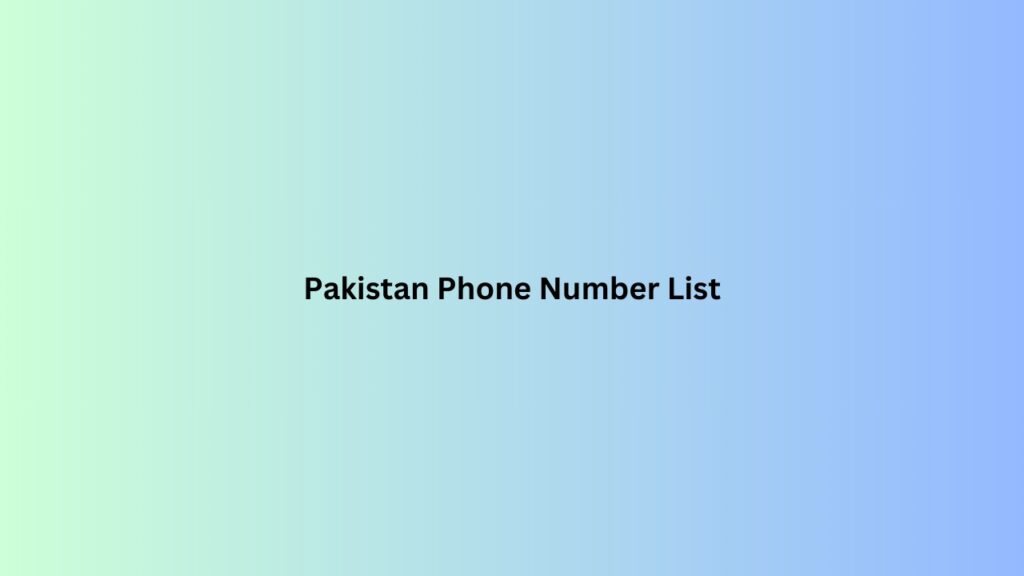 Pakistan-Phone-Number-List