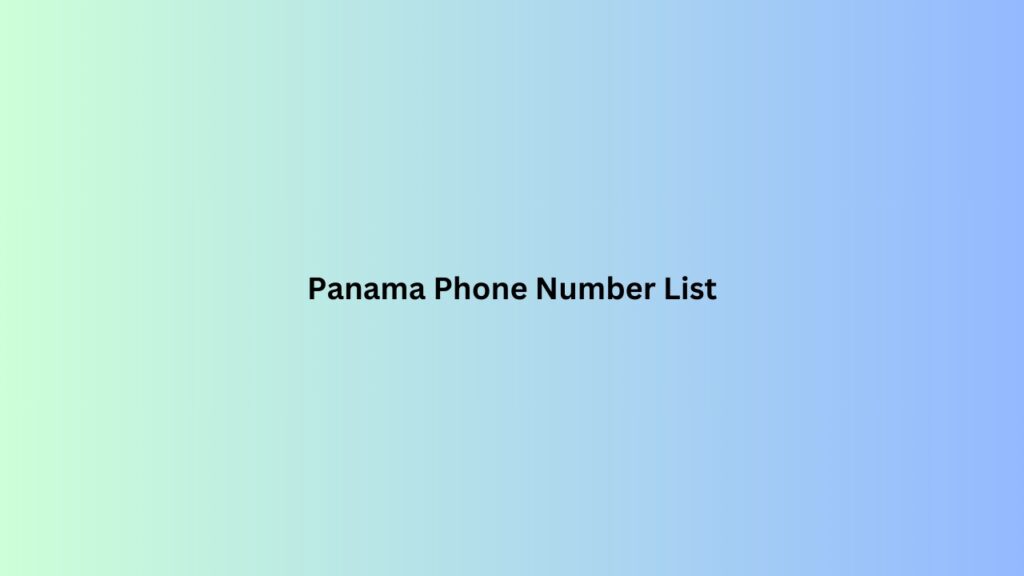 Panama-Phone-Number-List