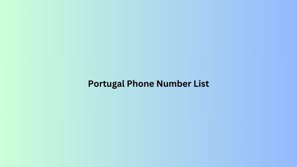 Portugal-Phone-Number-List