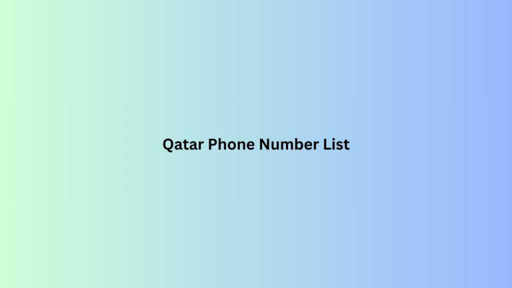 Qatar-Phone-Number-List