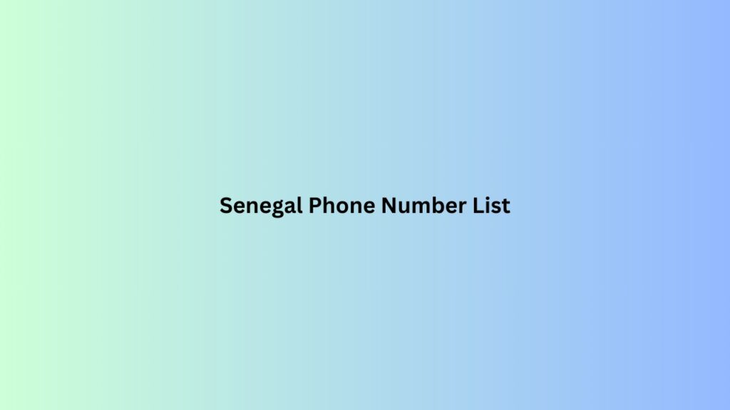 Senegal-Phone-Number-List