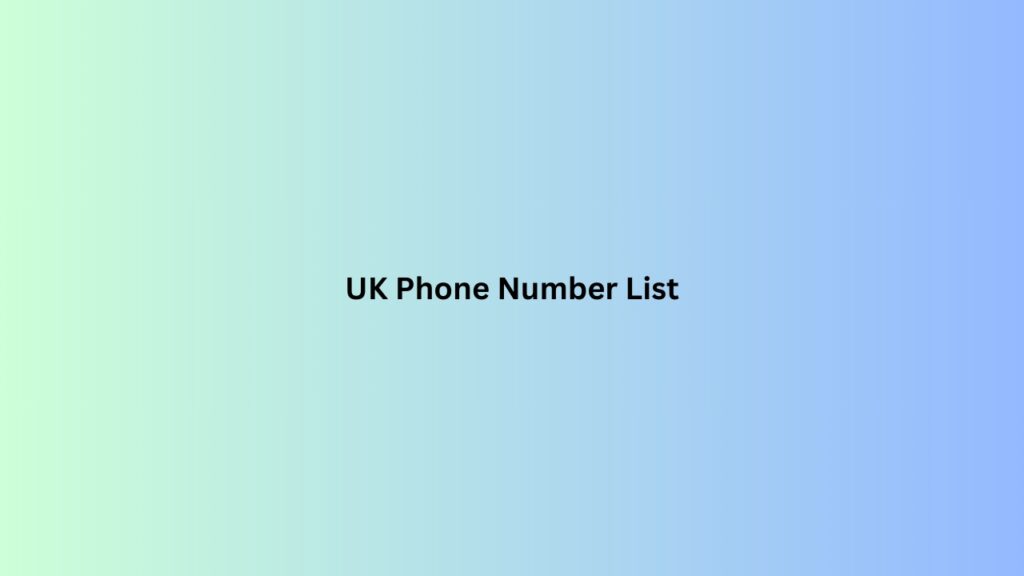 UK-Phone-Number-List