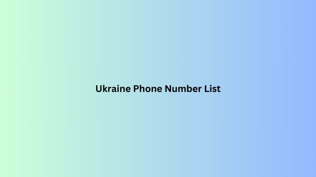 Ukraine-Phone-Number-List