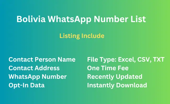 Bolivia whatsapp number list