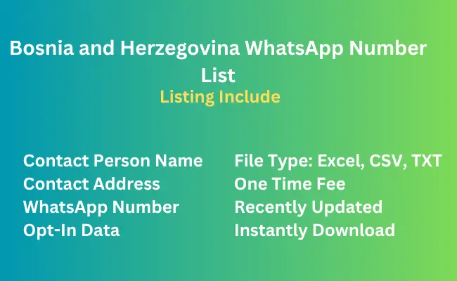 Bosnia and Herzegovina whatsapp number list