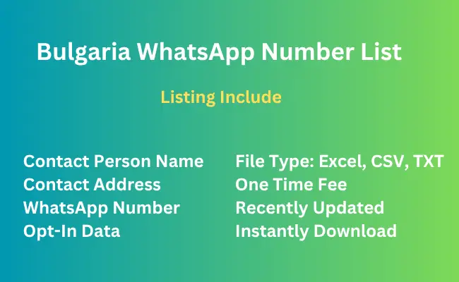 Bulgaria whatsapp number list