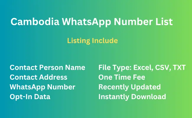 Cambodia whatsapp number list