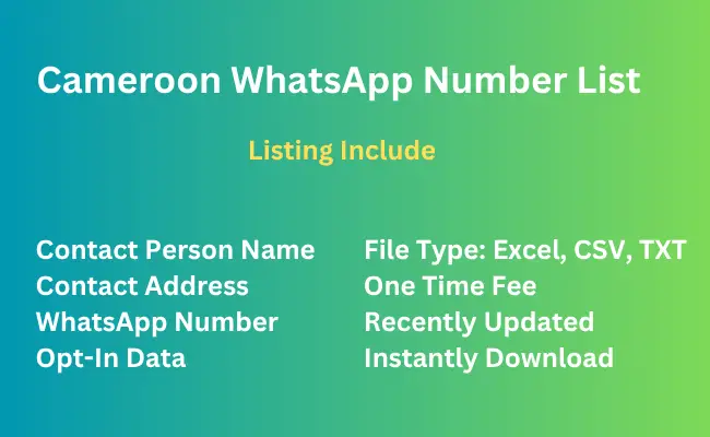 Cameroon whatsapp number list