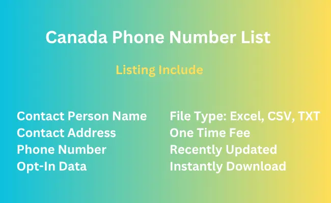 Canada phone number list