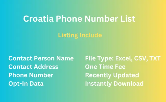 Croatia phone number list