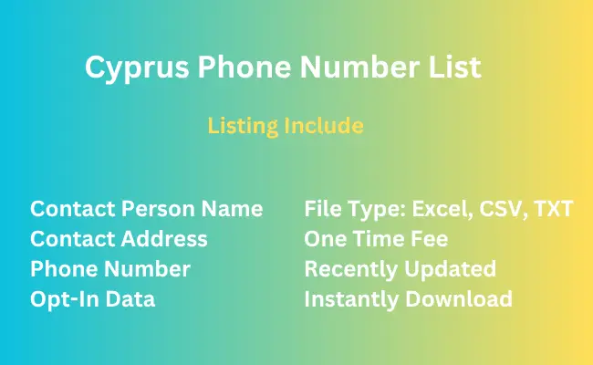 Cyprus phone number list