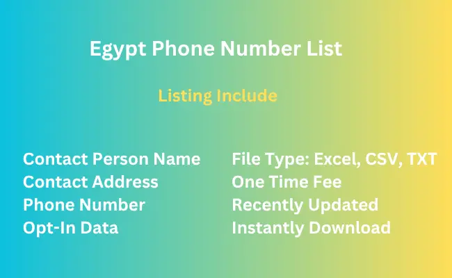 Egypt phone number list