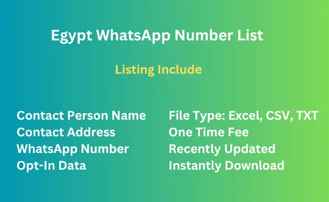 Egypt whatsapp number list