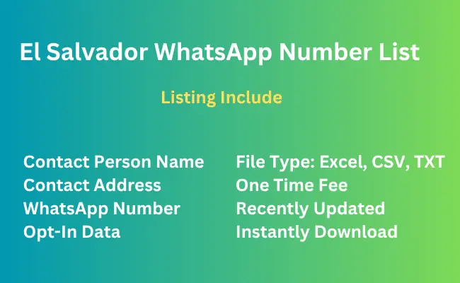 El Salvador whatsapp number list