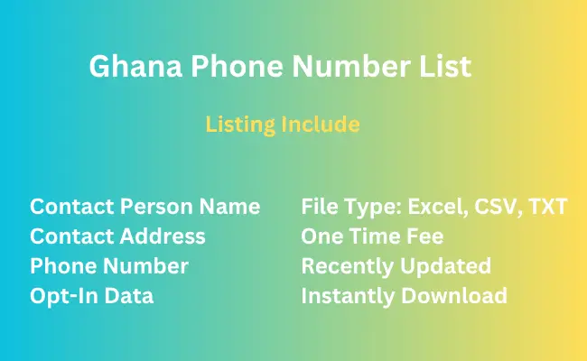 Ghana phone number list