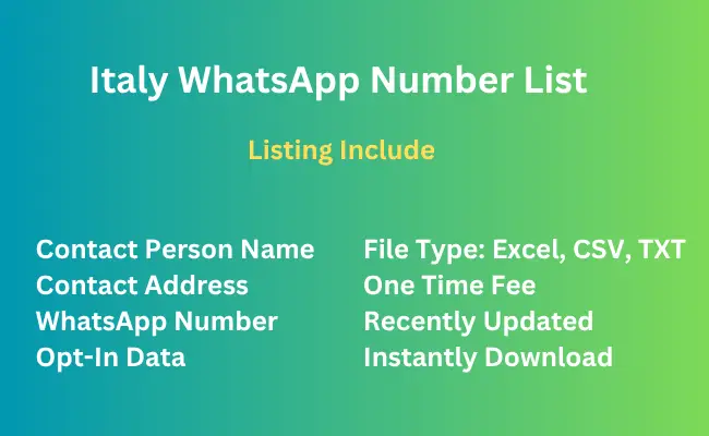 Italy whatsapp number list