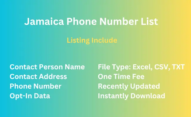 Jamaica phone number list