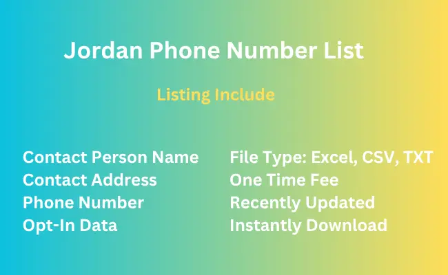 Jordan phone number list