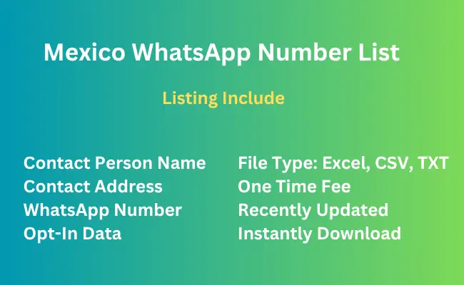 Mexico whatsapp number list