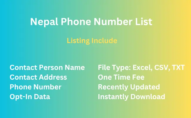 Nepal phone number list