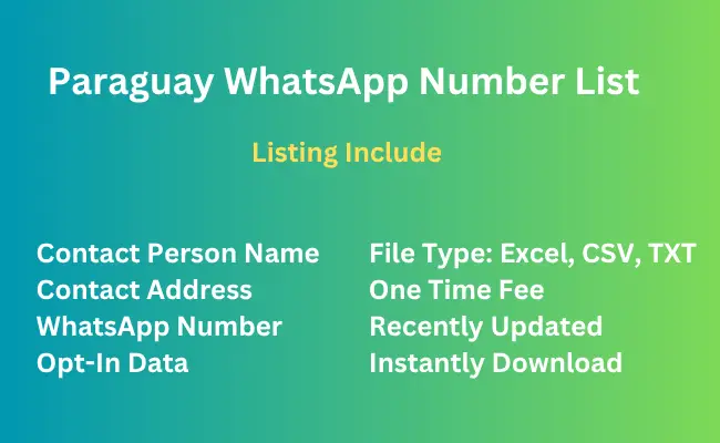 Paraguay whatsapp number list
