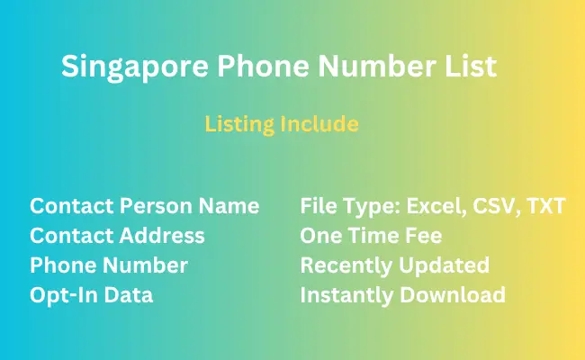 Singapore phone number list