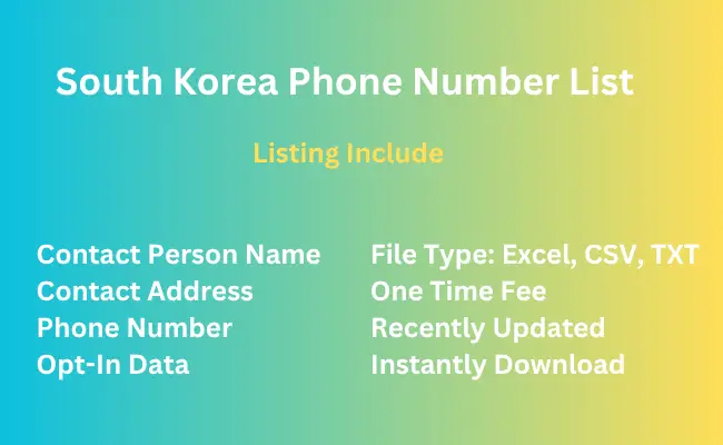 South Korea phone number list
