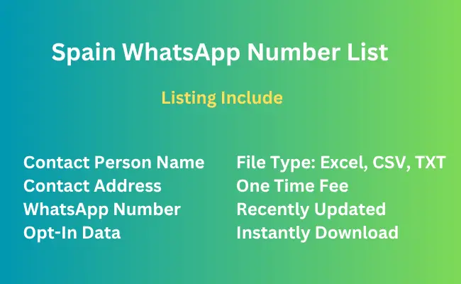 Spain whatsapp number list