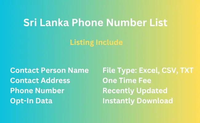 Sri Lanka phone number list