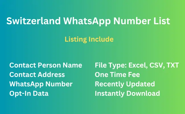 Switzerland whatsapp number list