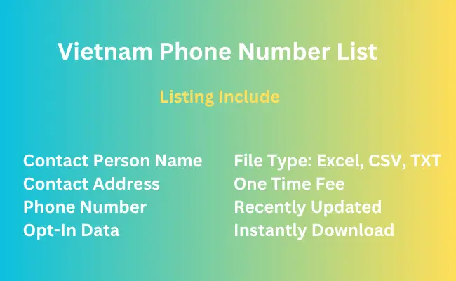 Vietnam phone number list