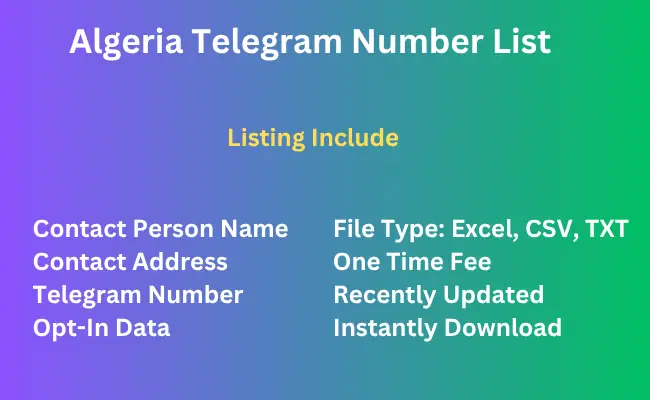 Algeria telegram number list