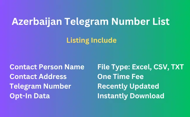 Azerbaijan telegram number list