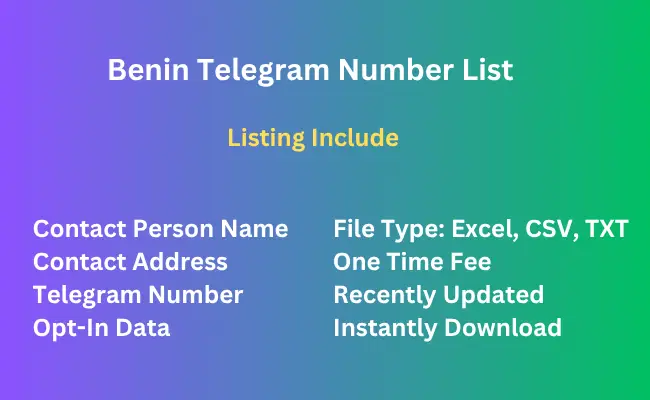 Benin telegram number list