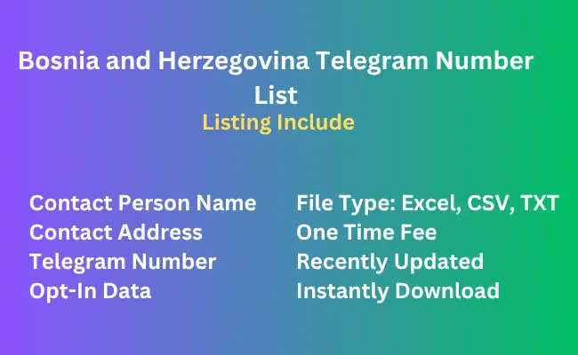 Bosnia and Herzegovina telegram number list