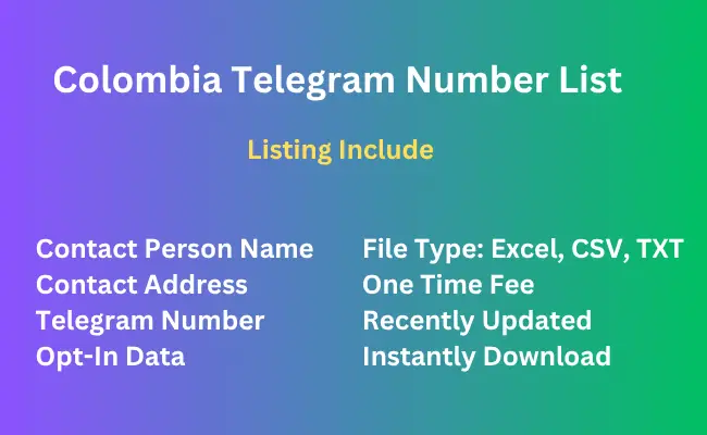 Colombia telegram number list