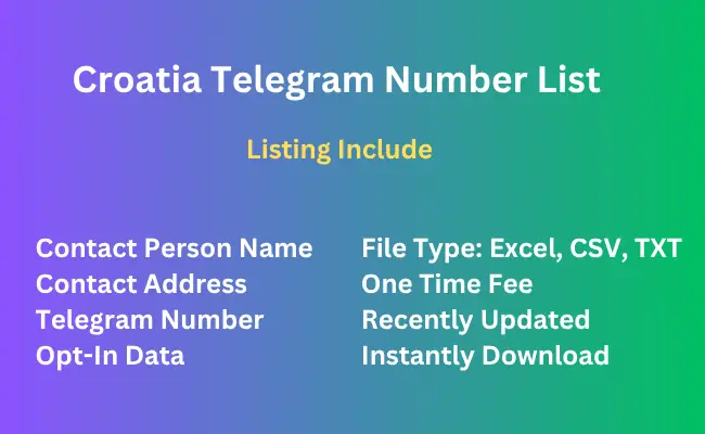 Croatia telegram number list