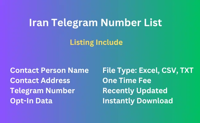 Iran telegram number list