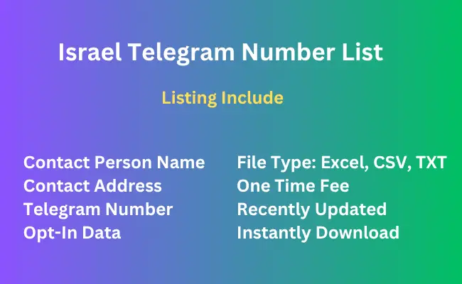 Israel telegram number list