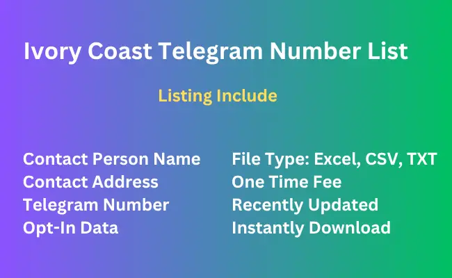 Ivory Coast telegram number list