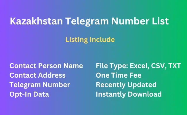 Kazakhstan telegram number list