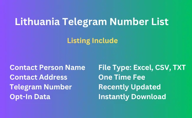 Lithuania telegram number list
