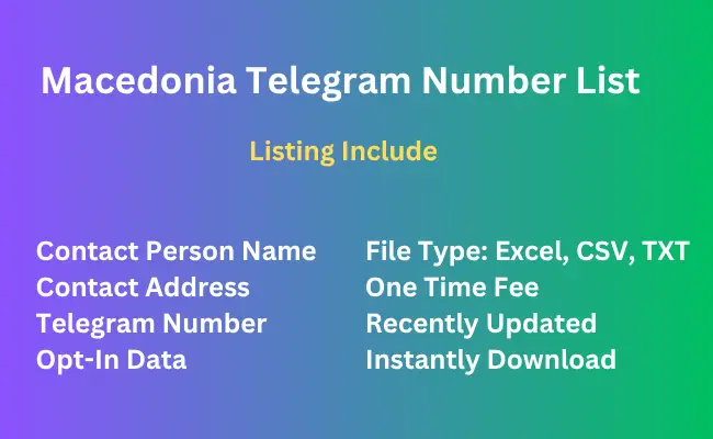 Macedonia telegram number list