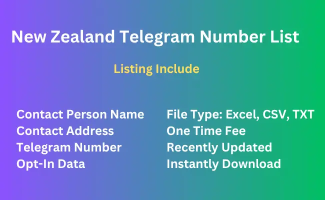 New Zealand telegram number list