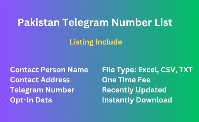 Pakistan telegram number list