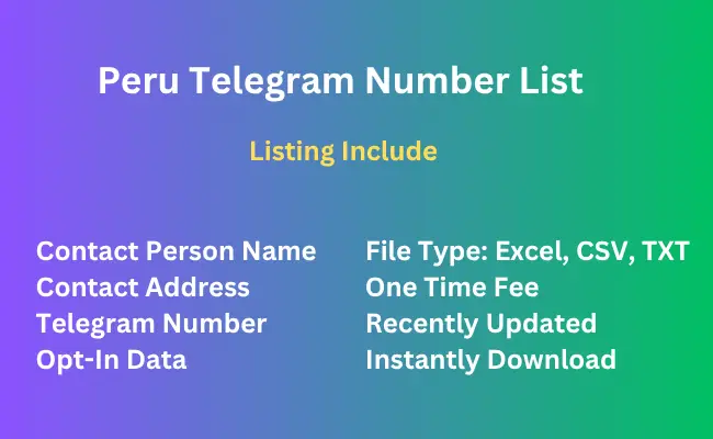 Peru telegram number list